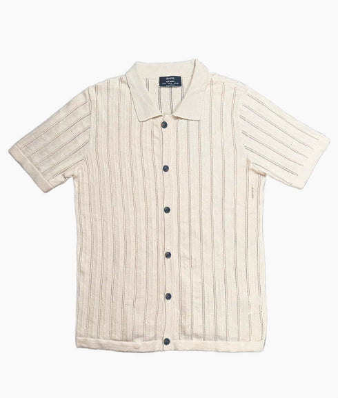 Textured short sleeve polo shirt